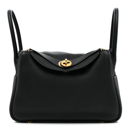 Hermes Taurillon Clemence Lindy 26 Black 1 of 11