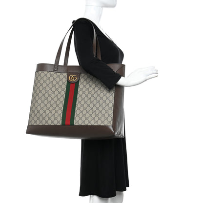Gucci GG Supreme Monogram Web Ophidia Tote Brown 2 of 13