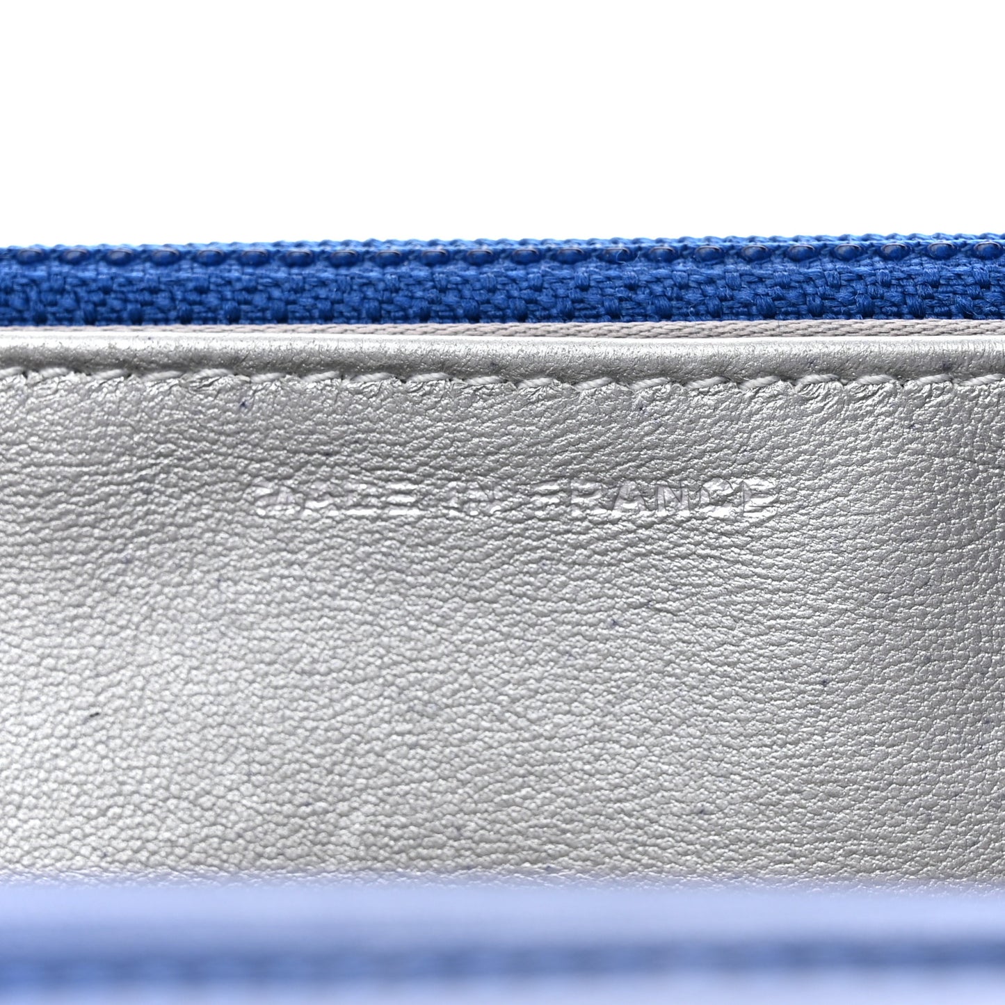 Lambskin Camellia Embossed Wallet on Chain WOC Blue