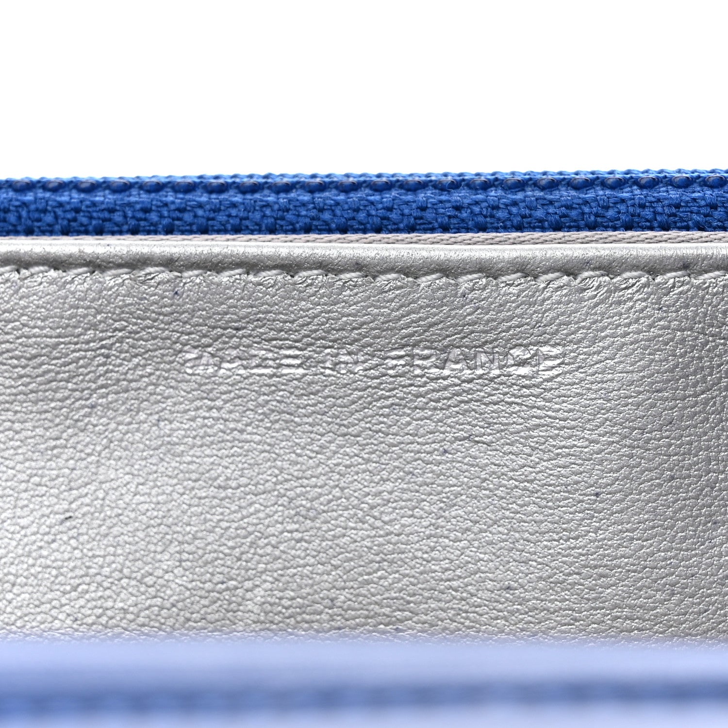 Chanel Lambskin Camellia Embossed Wallet on Chain WOC Blue 7 of 13