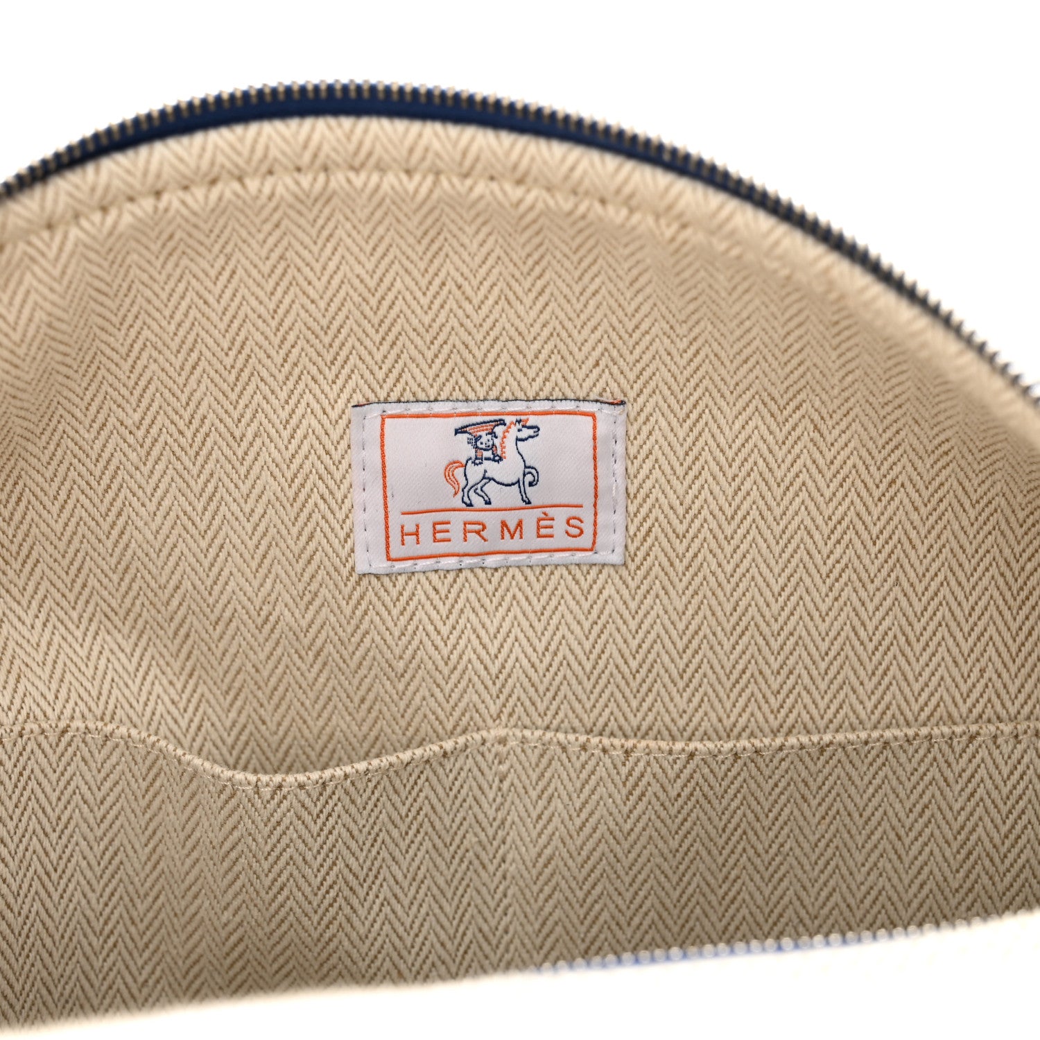 Hermes Canvas Large Bride-A-Brac Cabriole Case Gris Perle 6 of 8