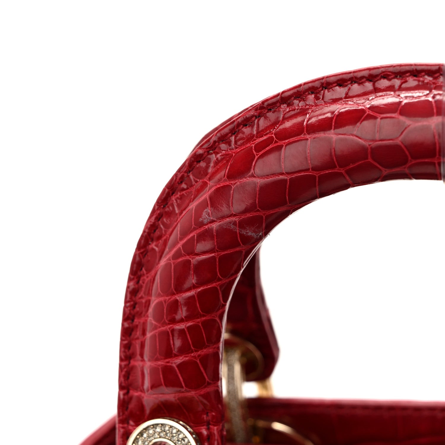 Christian Dior Alligator Crystal Mini Lady Dior Red 11 of 12