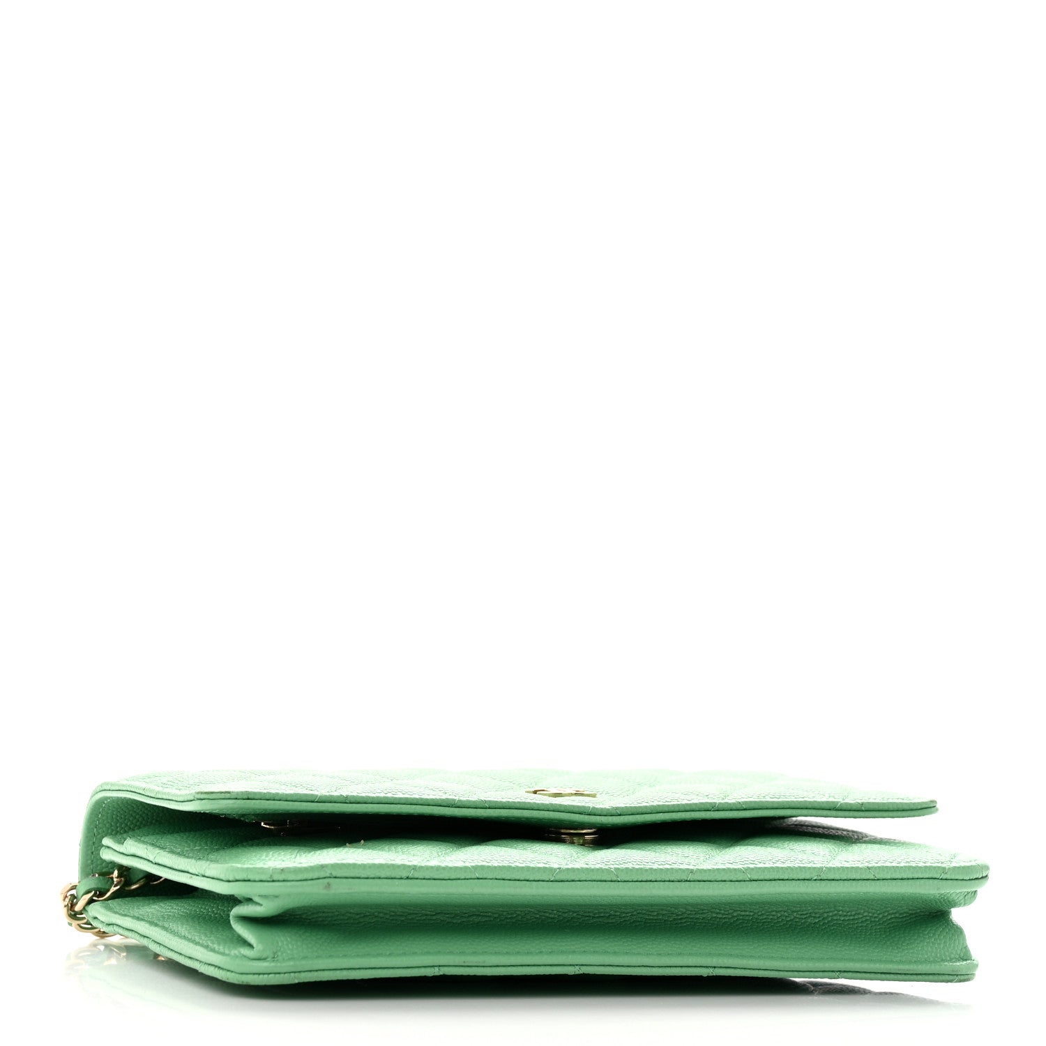 Chanel Caviar Quilted Wallet on Chain WOC Light Green 4 of 11
