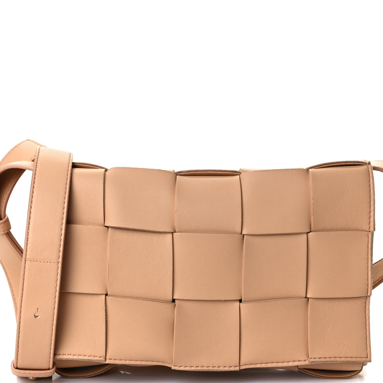 Bottega Veneta Lambskin Maxi Intrecciato Cassette Crossbody Bag Almond 9 of 17