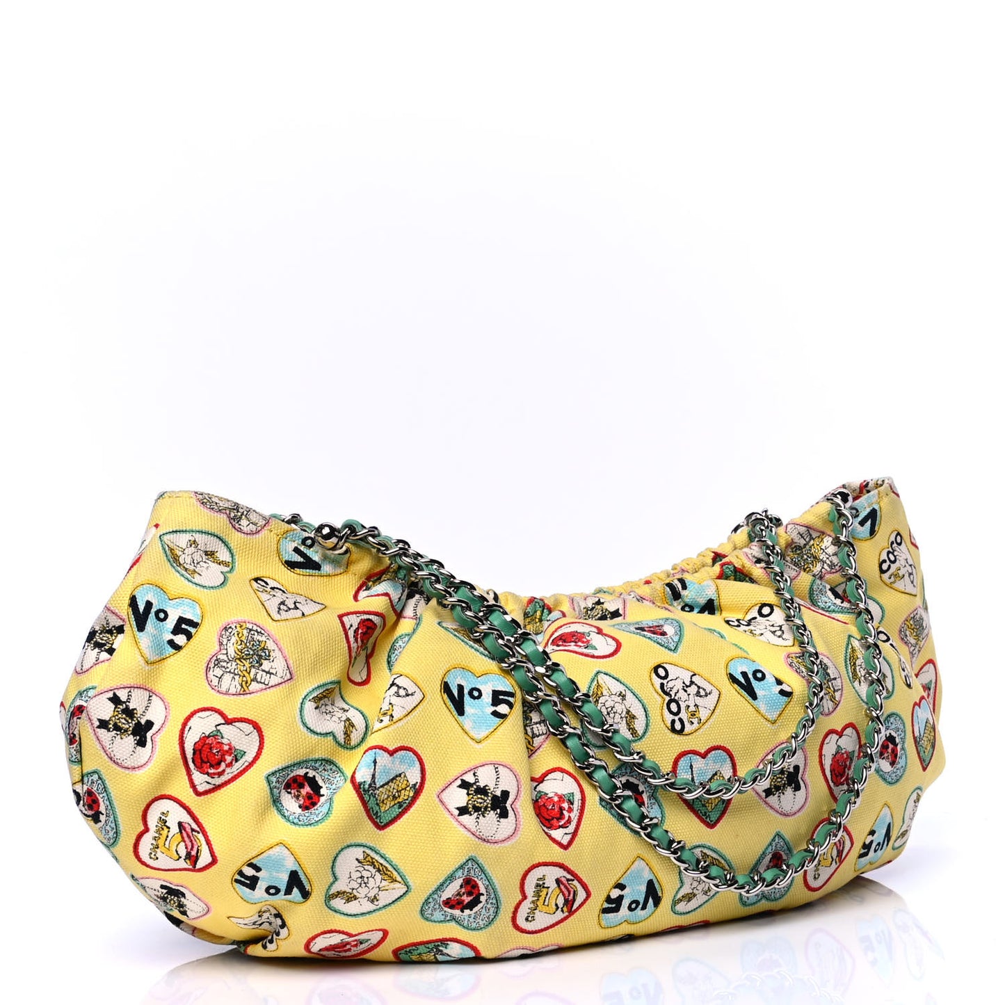 Canvas Coco Hearts Shoulder Bag Yellow
