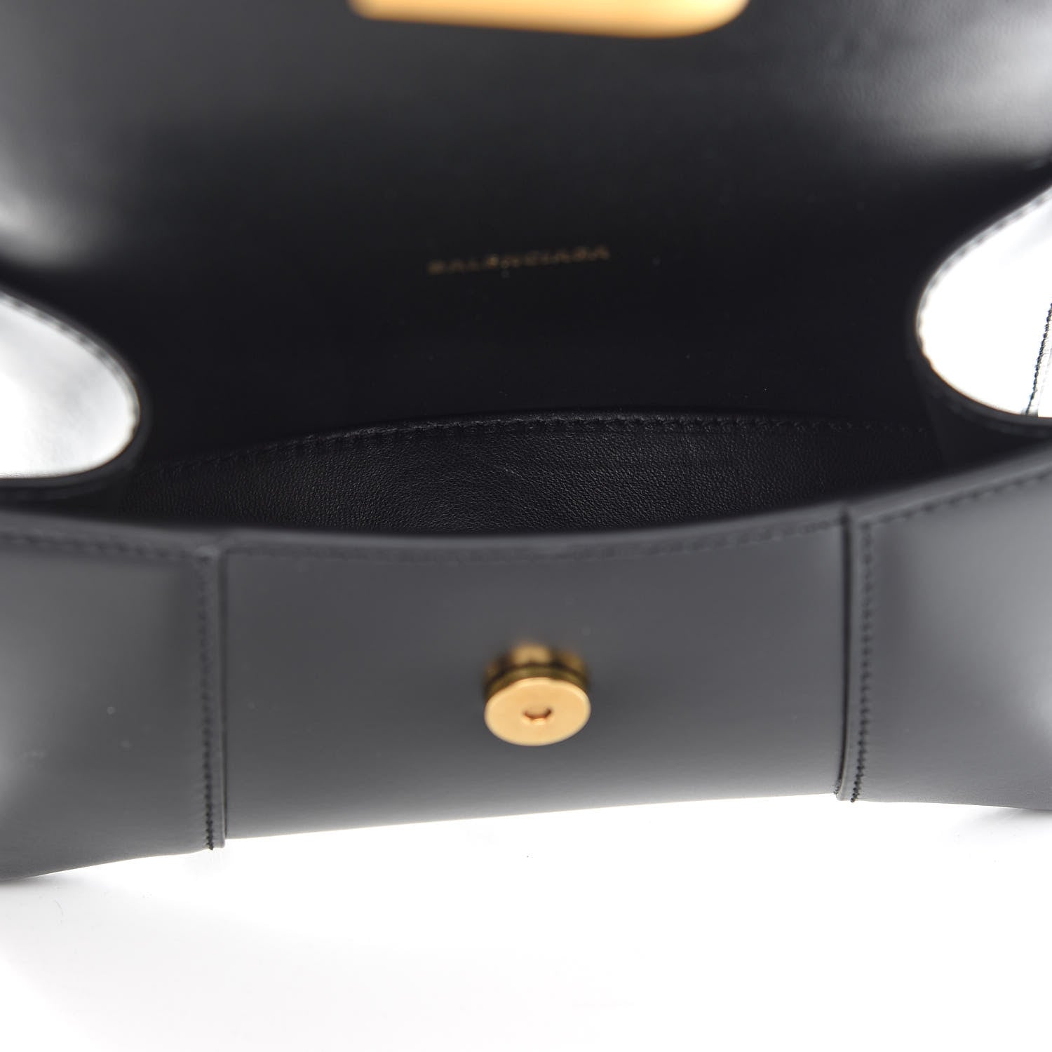 Balenciaga Shiny Box Calfskin Hourglass Top Handle Bag XS Black 5 of 9