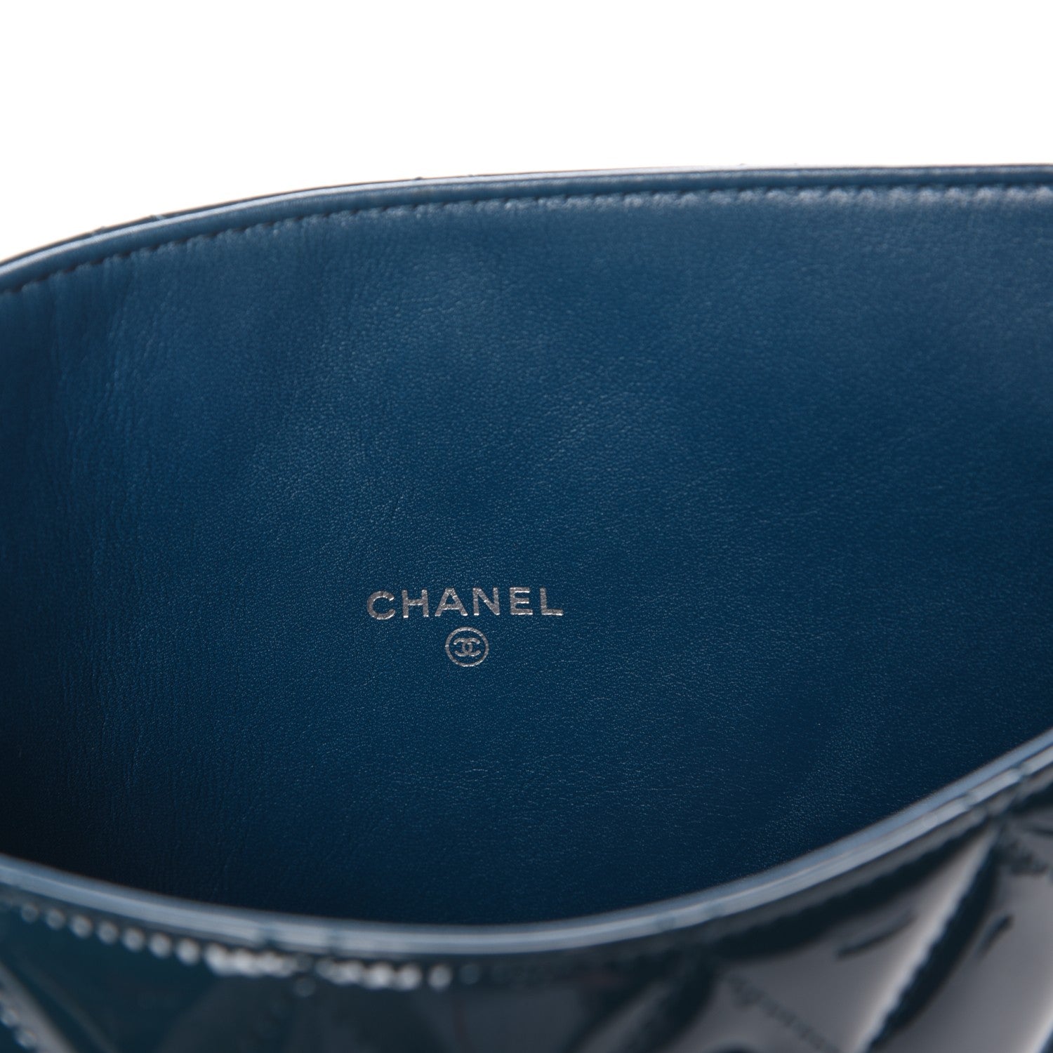 Chanel Patent Quilted iPad Case Blue 6 of 9