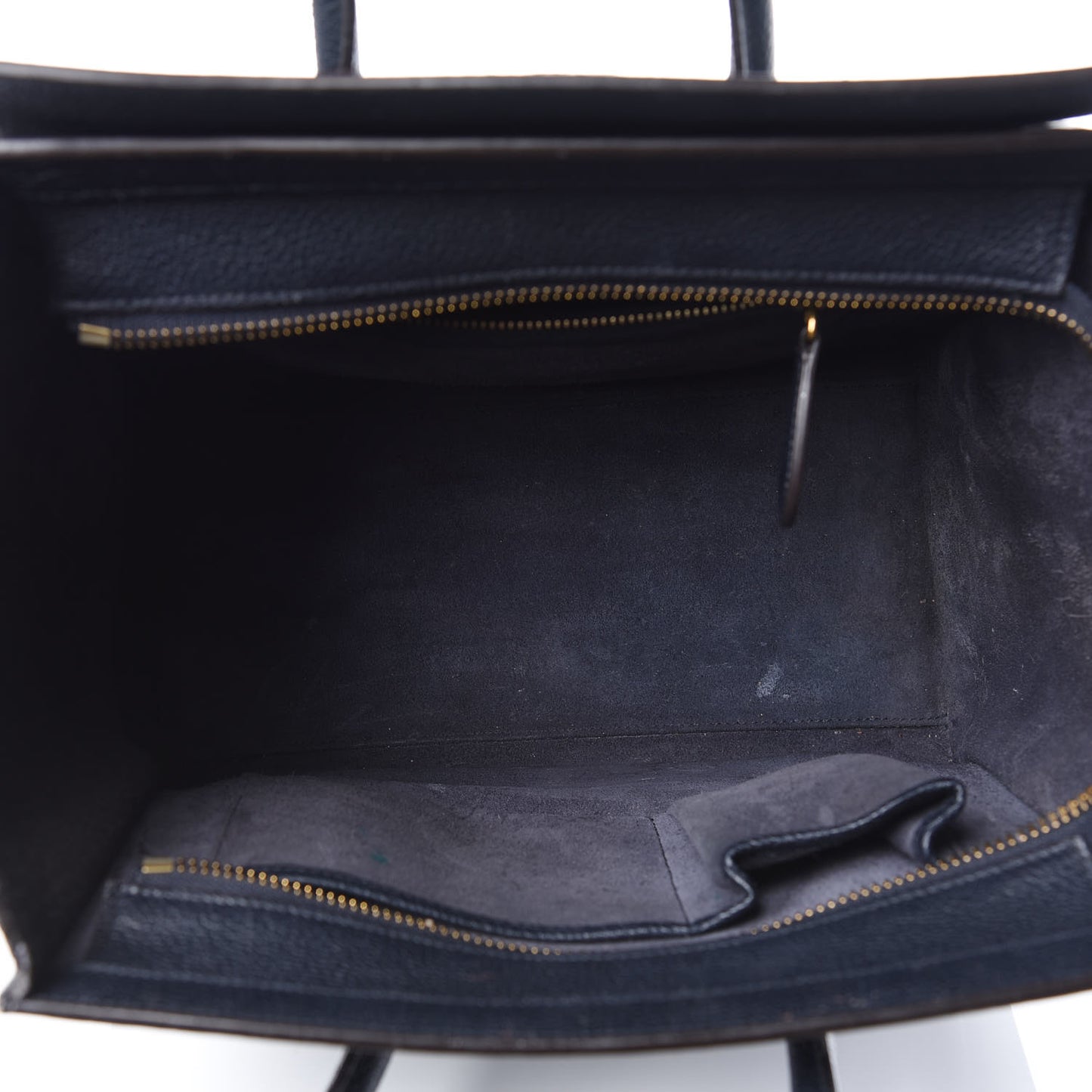 Drummed Calfskin Micro Luggage Midnight