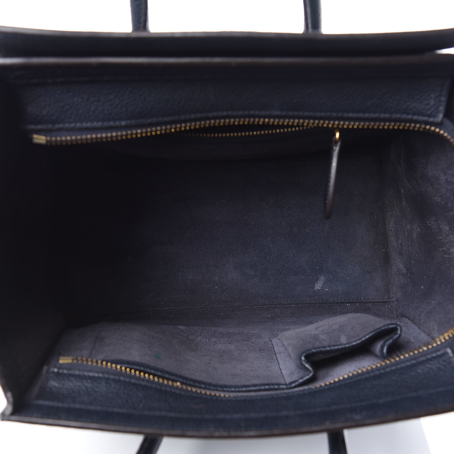 Celine Drummed Calfskin Micro Luggage Midnight 5 of 14