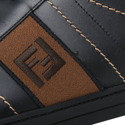 Fendi Calfskin FF Mens Low Top Sneakers 12 Black Brown 11 of 16