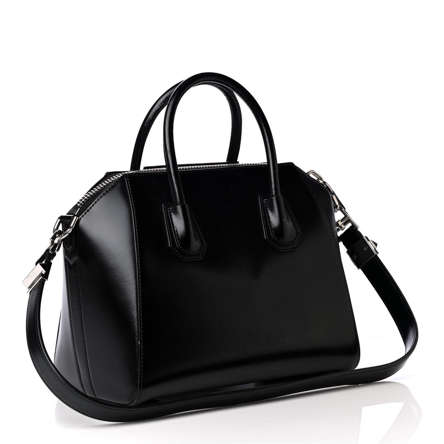 Shiny Lord Calfskin Small Antigona Black