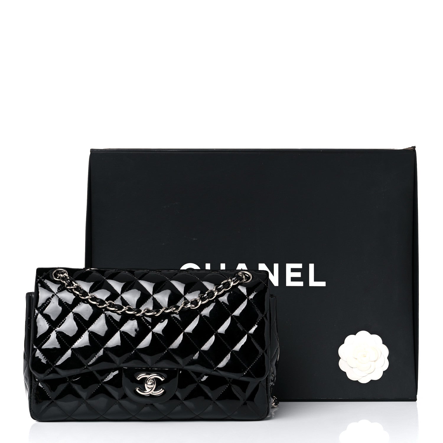 Chanel Patent Quilted Jumbo Double Flap Black 16 of 16