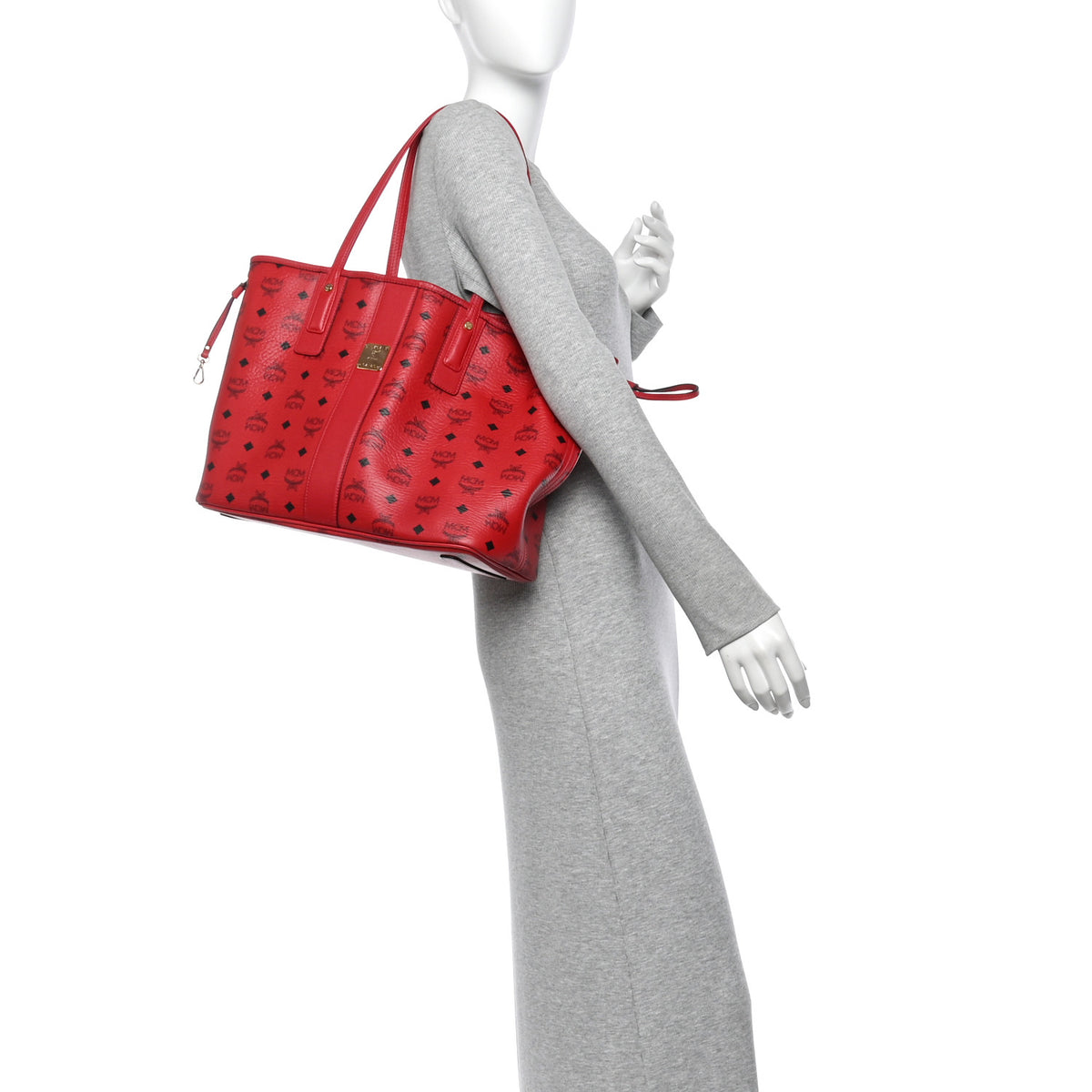 Visetos Medium Liz Reversible Shopper Tote Candy Red