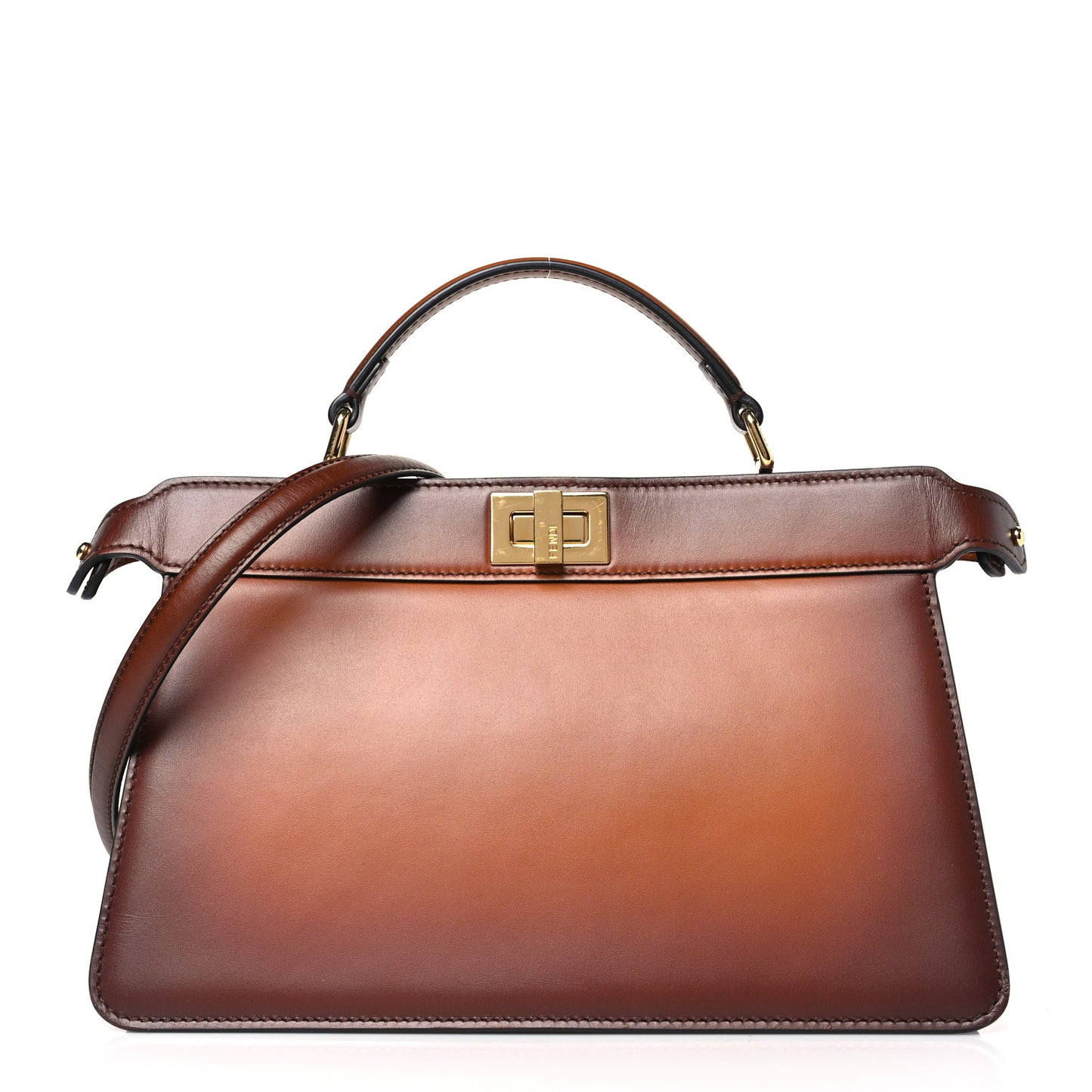 Vitello King Tamponato Medium Peekaboo I SEE U East West Satchel Cuoio