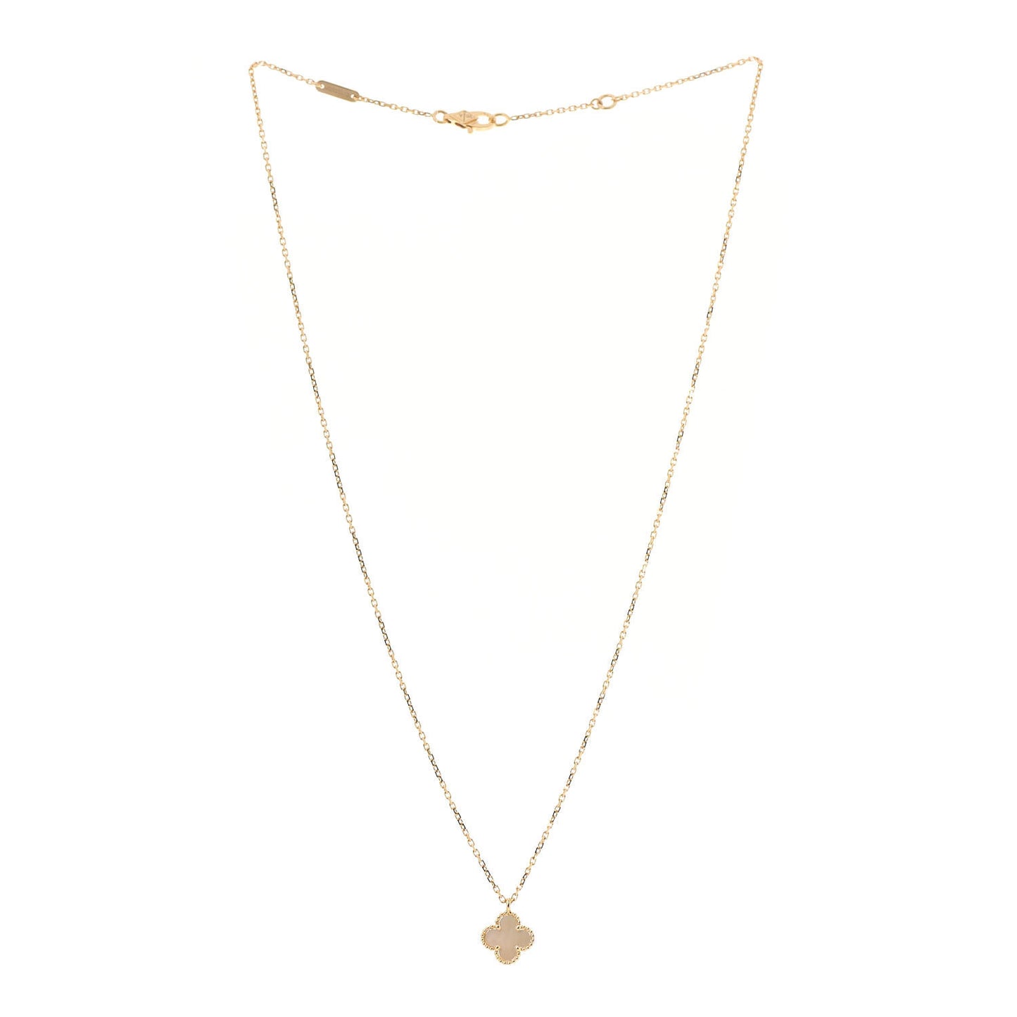 18K Yellow Gold Mother of Pearl Sweet Alhambra Pendant Necklace