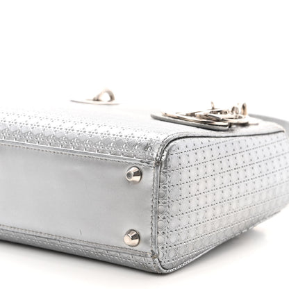 Christian Dior Metallic Patent Micro-Cannage Mini Lady Dior Silver 9 of 11
