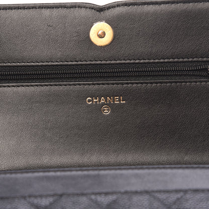 Chanel Caviar Quilted CC Filigree Wallet On Chain WOC Black 8 of 12