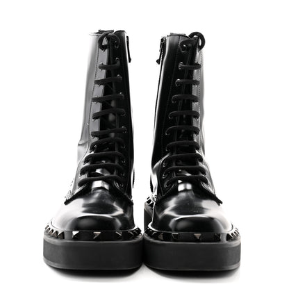 Valentino Garavani Calfskin Rockstud M-Way 50mm Combat Boots 40.5 Black 2 of 8