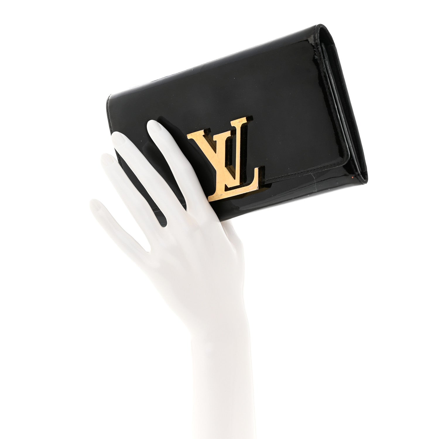 Louis Vuitton Patent Louise Wallet Black 2 of 7
