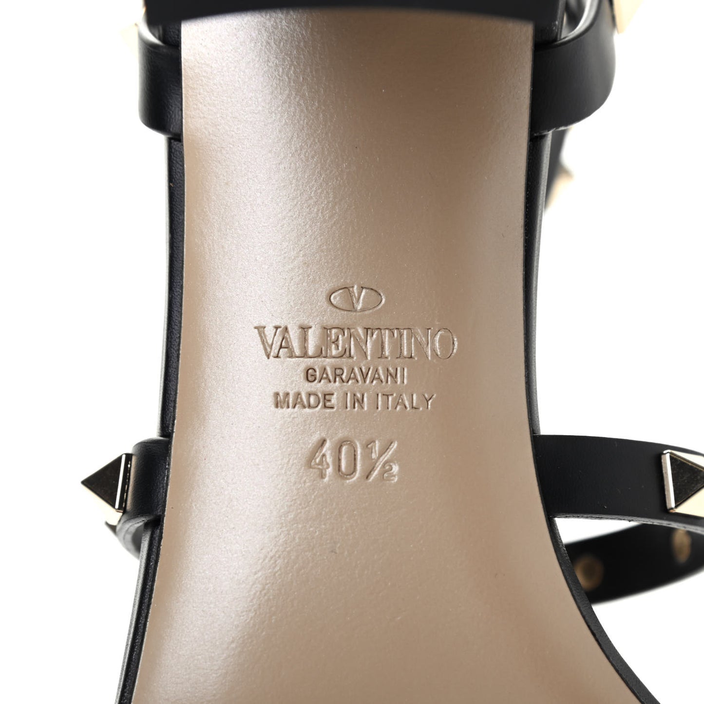 Calfskin Rockstud 60mm City Sandals 40.5 Black