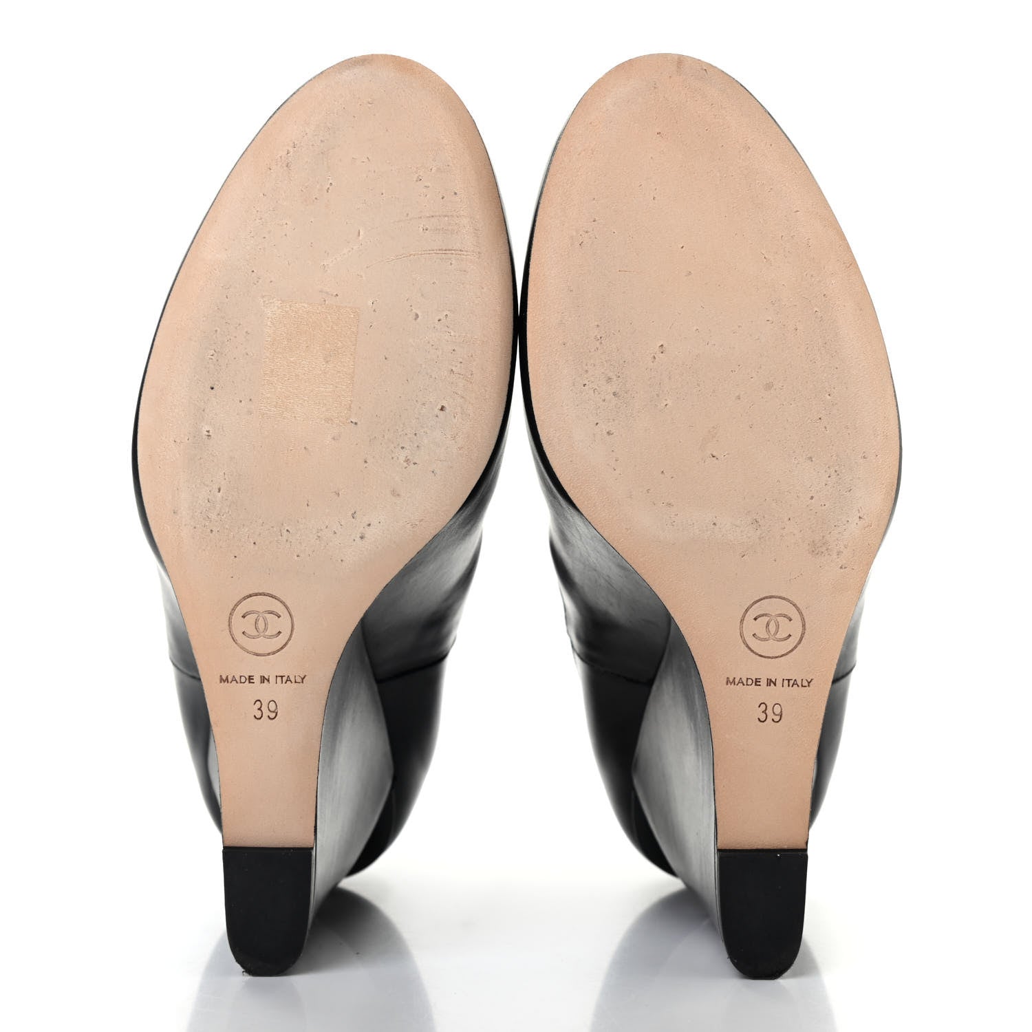 Chanel Lambskin Pearl CC Ankle Boots 39 Black 5 of 8