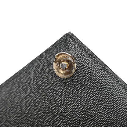 Saint Laurent Grain De Poudre Textured Mixed Matelasse Triquilt Medium Monogram Satchel Black 13 of 19