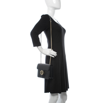 Gucci Dollar Calfskin Small Interlocking G Shoulder Bag Black 2 of 11