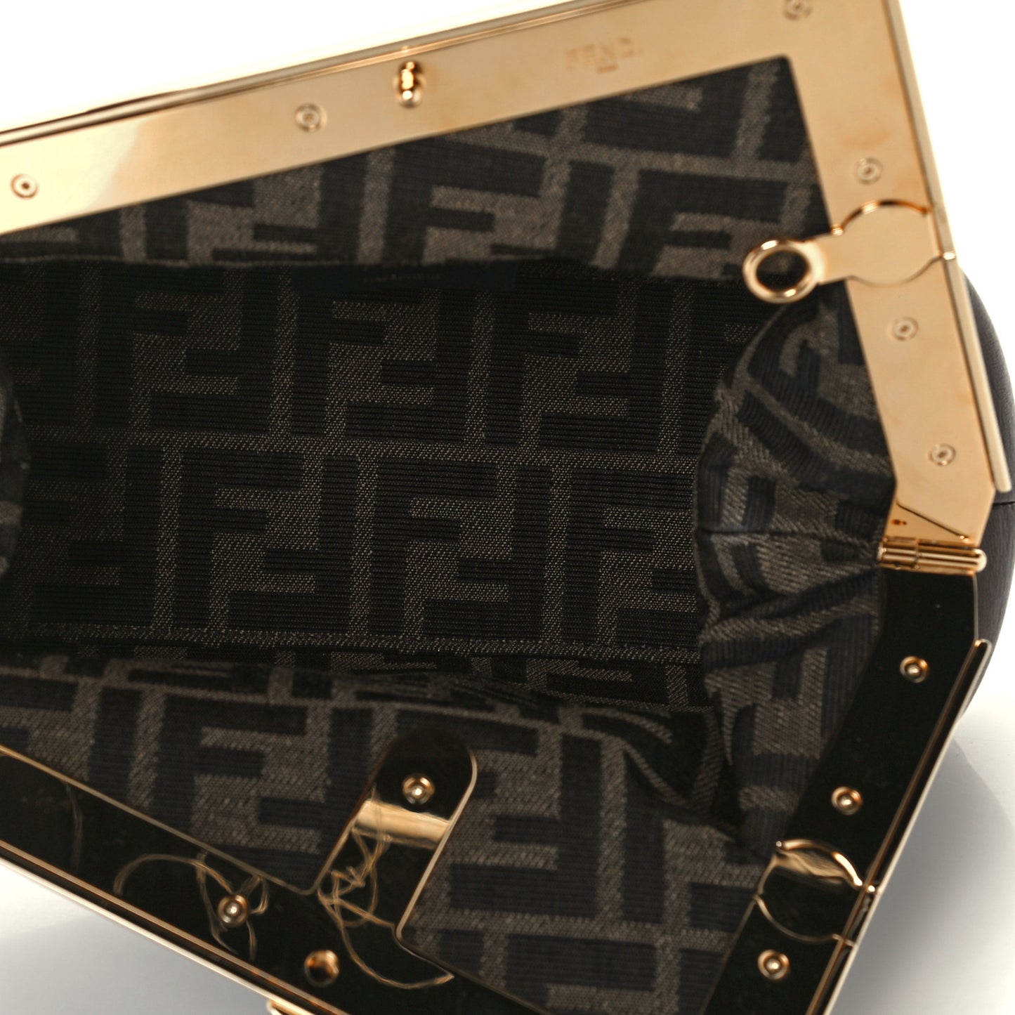 Shiny Nappa Small Fendi First Ebano