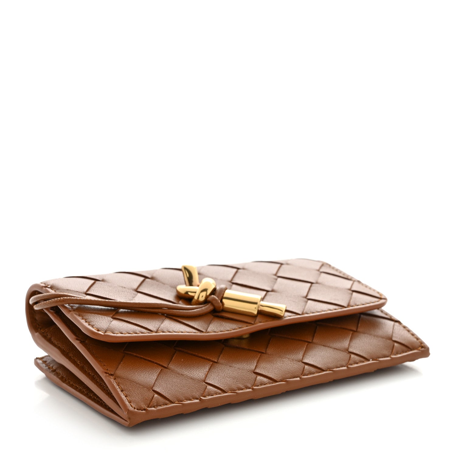 Bottega Veneta Nappa Intrecciato Andiamo Flap Wallet Cognac 4 of 8