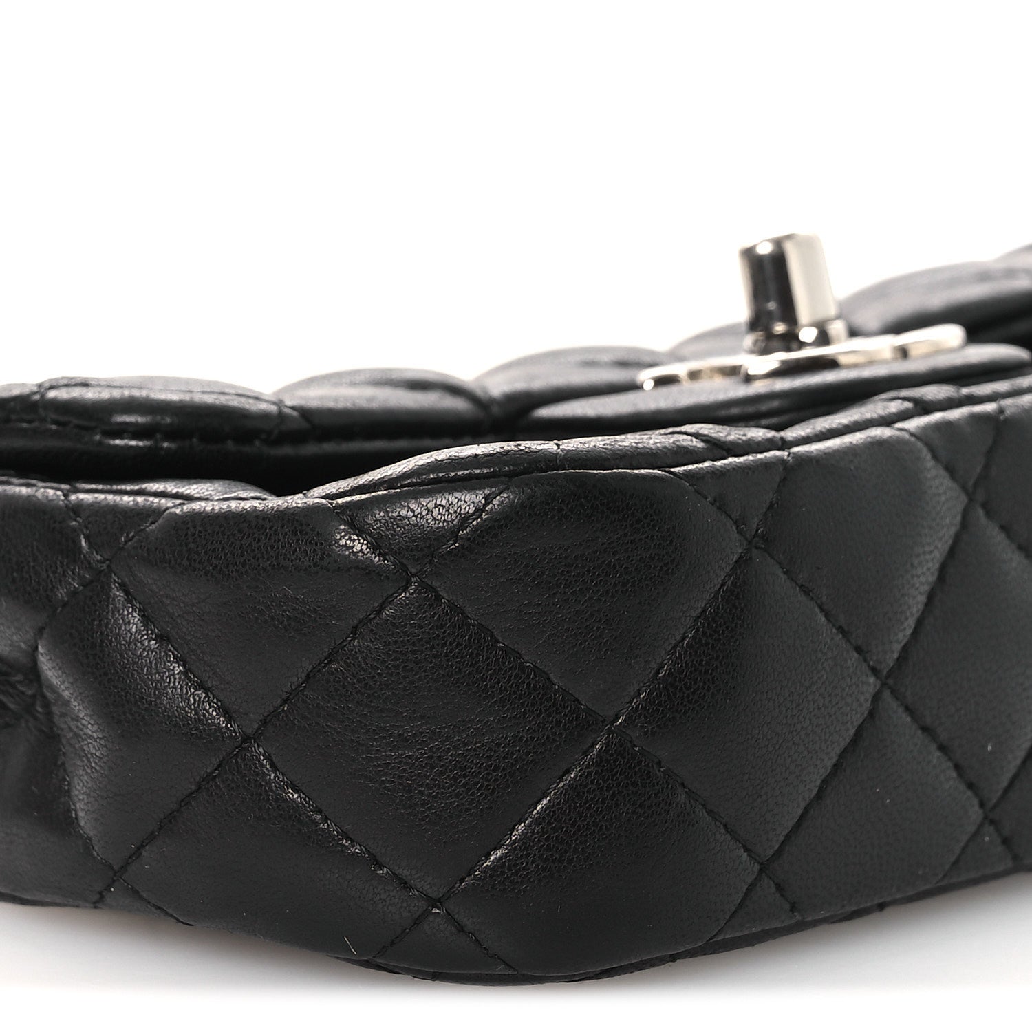 Chanel Lambskin Quilted Double Mini Flap Crossbody Black 9 of 11
