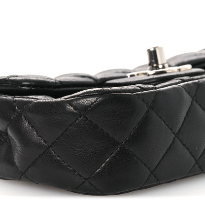 Chanel Lambskin Quilted Double Mini Flap Crossbody Black 9 of 11