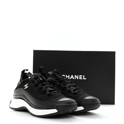 Chanel Velvet Calfskin Mixed Fibers CC Sneakers 39 Black 9 of 9
