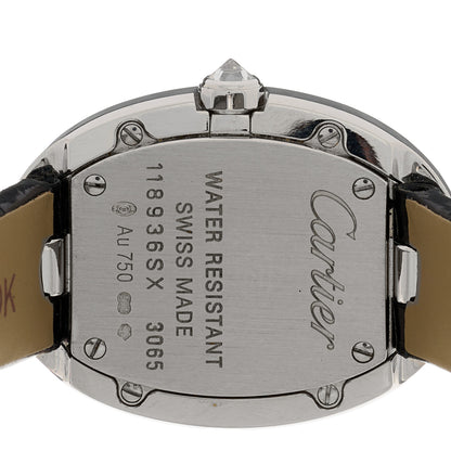 Cartier 18K White Gold Alligator Diamond Bezel 24mm Baignoire Quartz Watch 4 of 4