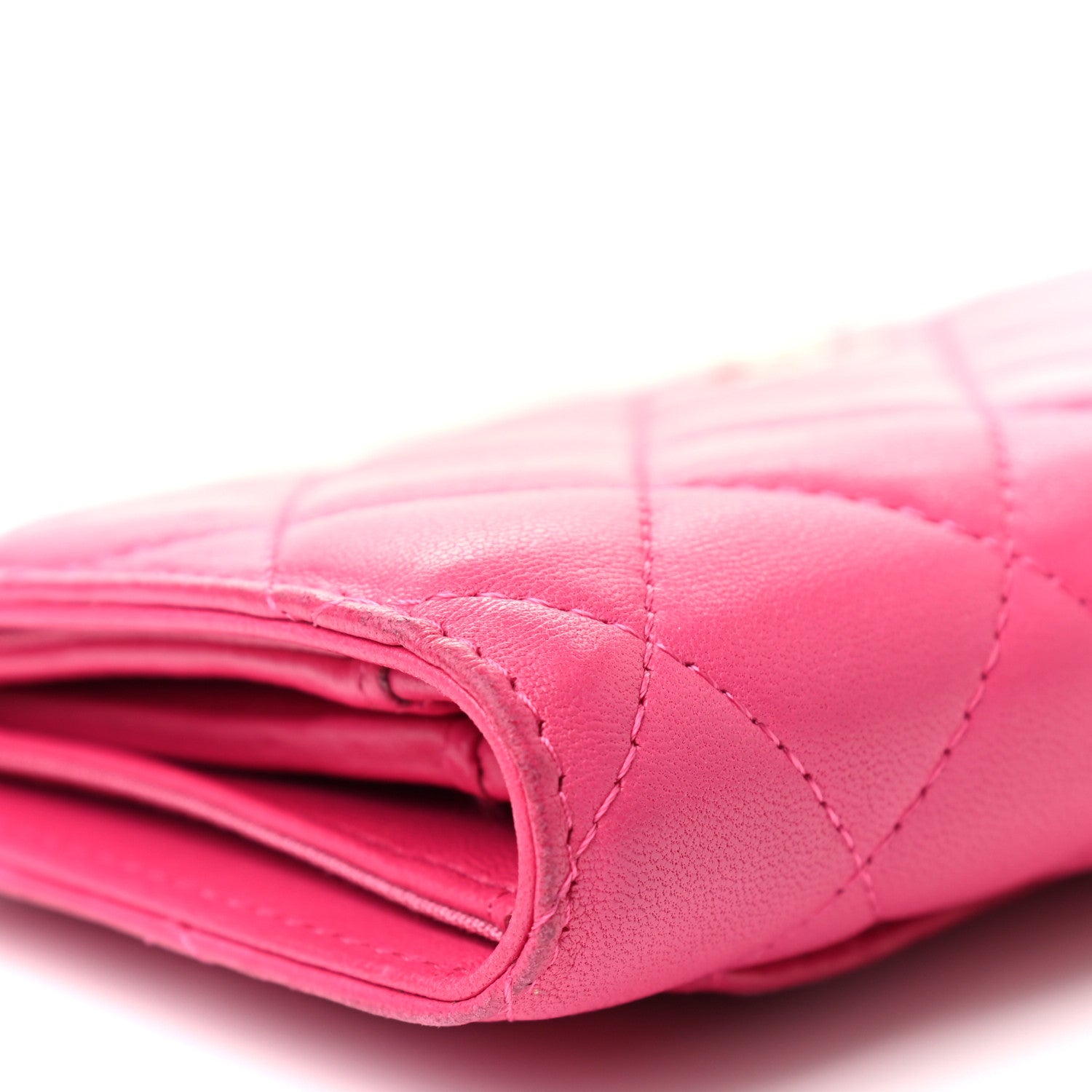 Chanel Lambskin Quilted Yen Wallet Fuchsia 12 of 13