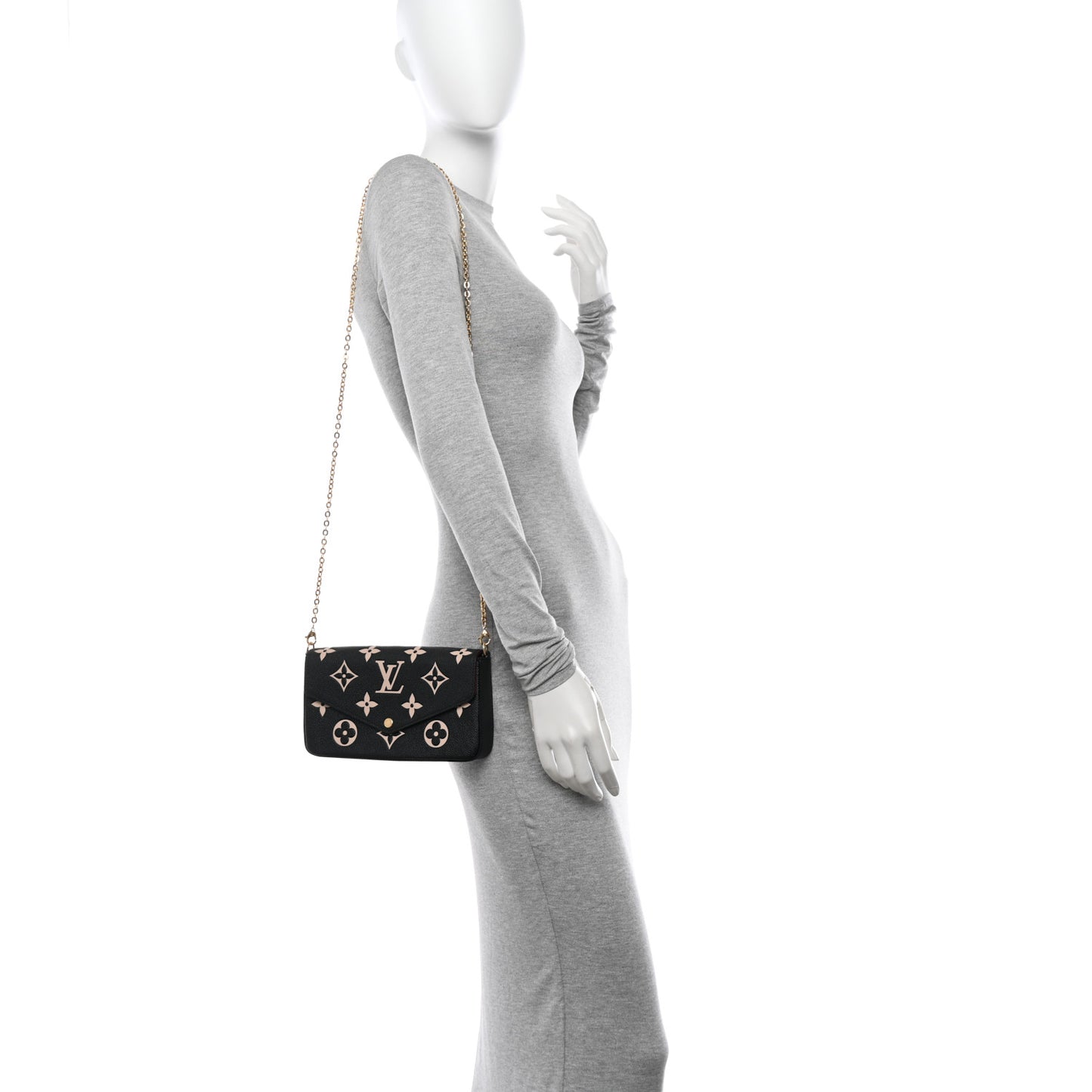 Empreinte Monogram Giant Felicie Pochette Black Beige