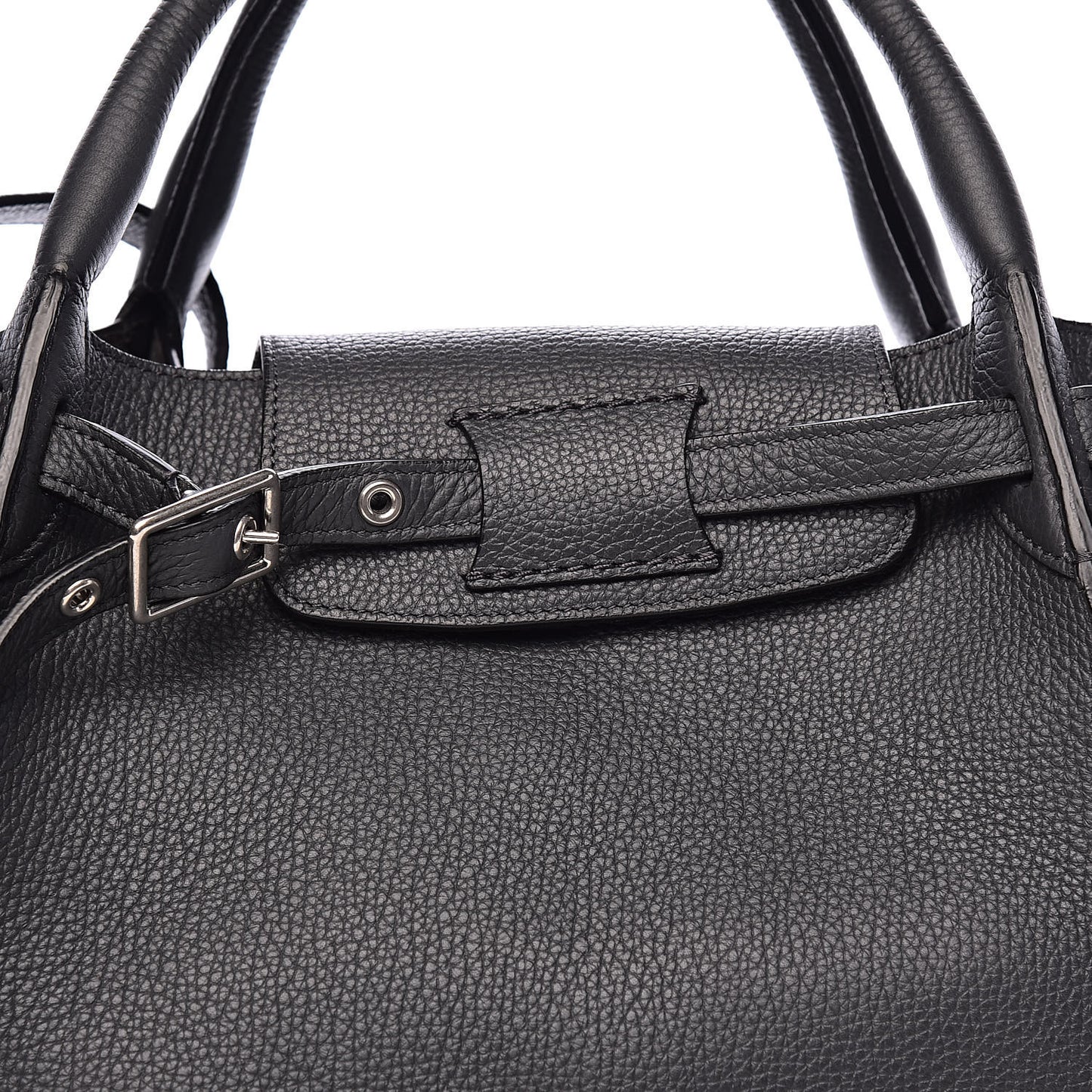 Supple Grained Calfskin Small Long Strap Big Bag Anthracite