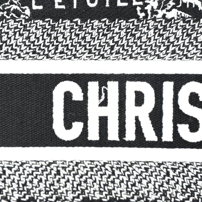 Christian Dior Canvas Embroidered Medium Plan De Paris Book Tote Black White 10 of 10