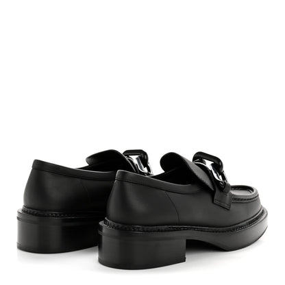 Louis Vuitton Calfskin Oversized Chain Academy Loafers 38.5 Black 5 of 10