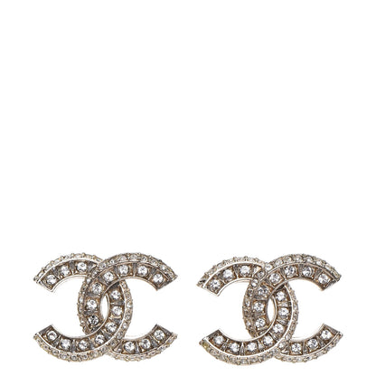 Chanel Crystal CC Earrings Gold 1 of 6