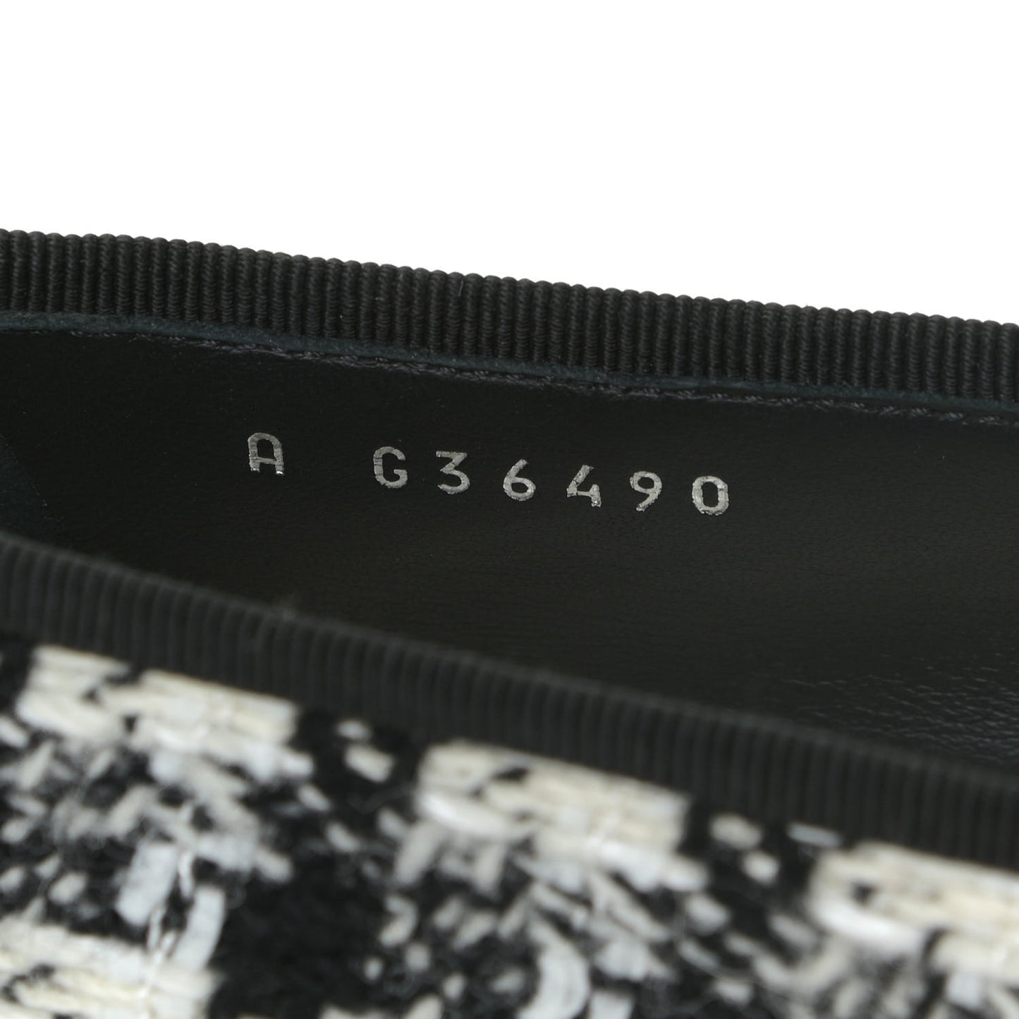 Tweed Cap Toe Ballerina Flats 36 Black White Black