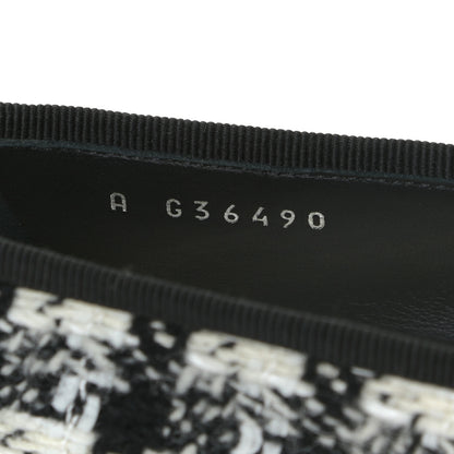 Chanel Tweed Cap Toe Ballerina Flats 36 Black White Black 11 of 13