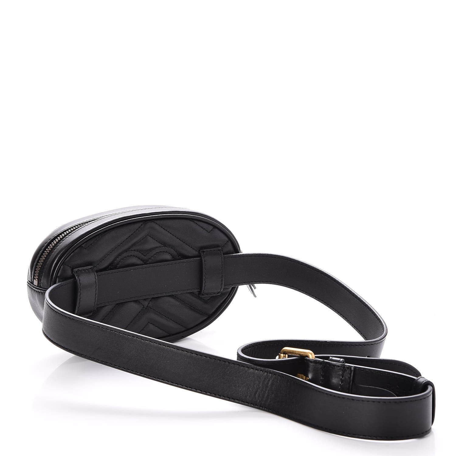 Gucci Calfskin Matelasse GG Marmont Belt Bag 95 38 Black 3 of 10