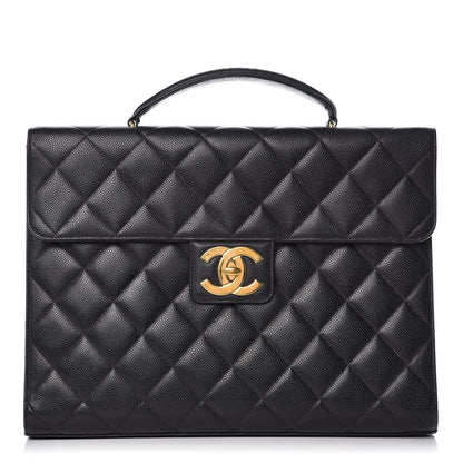 Chanel Caviar Quilted Briefcase Laptop Bag Black 1 of 14