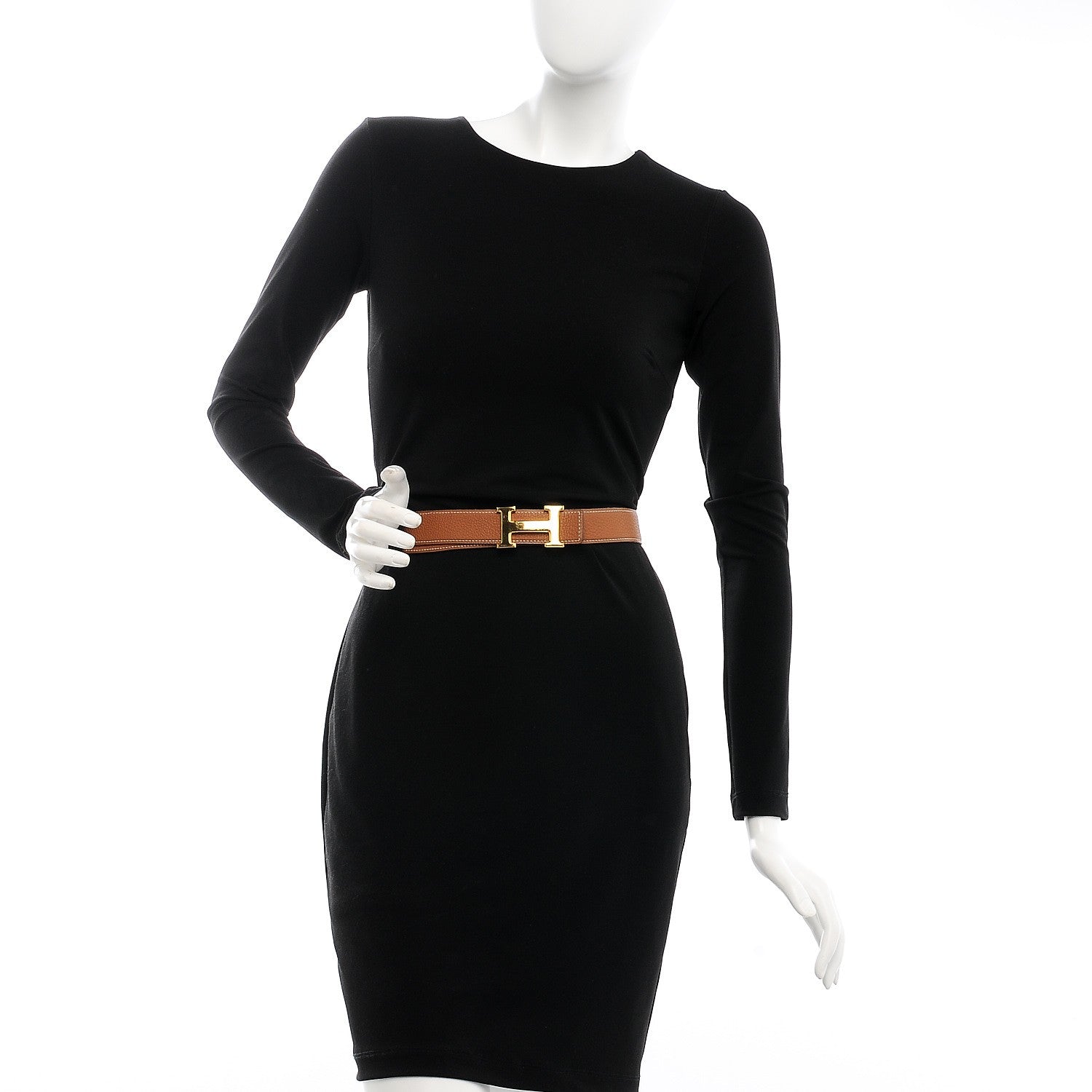 Hermes Box Togo 32mm H Belt 80 Black Gold 2 of 15