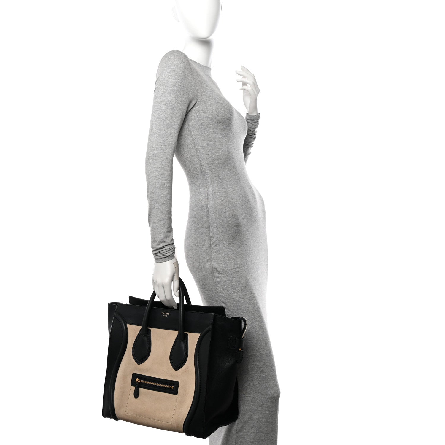Celine Smooth Calfskin Suede Mini Tri-Color Luggage Light Beige 2 of 11