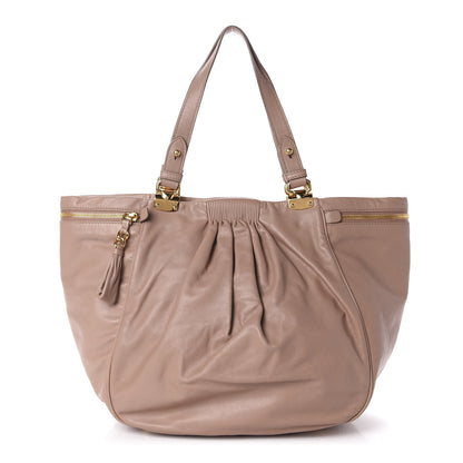 Miu Miu Vitello Lux Gathered Tote Cammeo 1 of 11