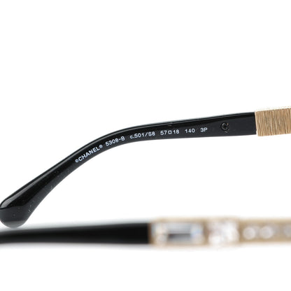 Chanel Baguette Crystal Polarized Square Sunglasses 5308-B Black 4 of 6