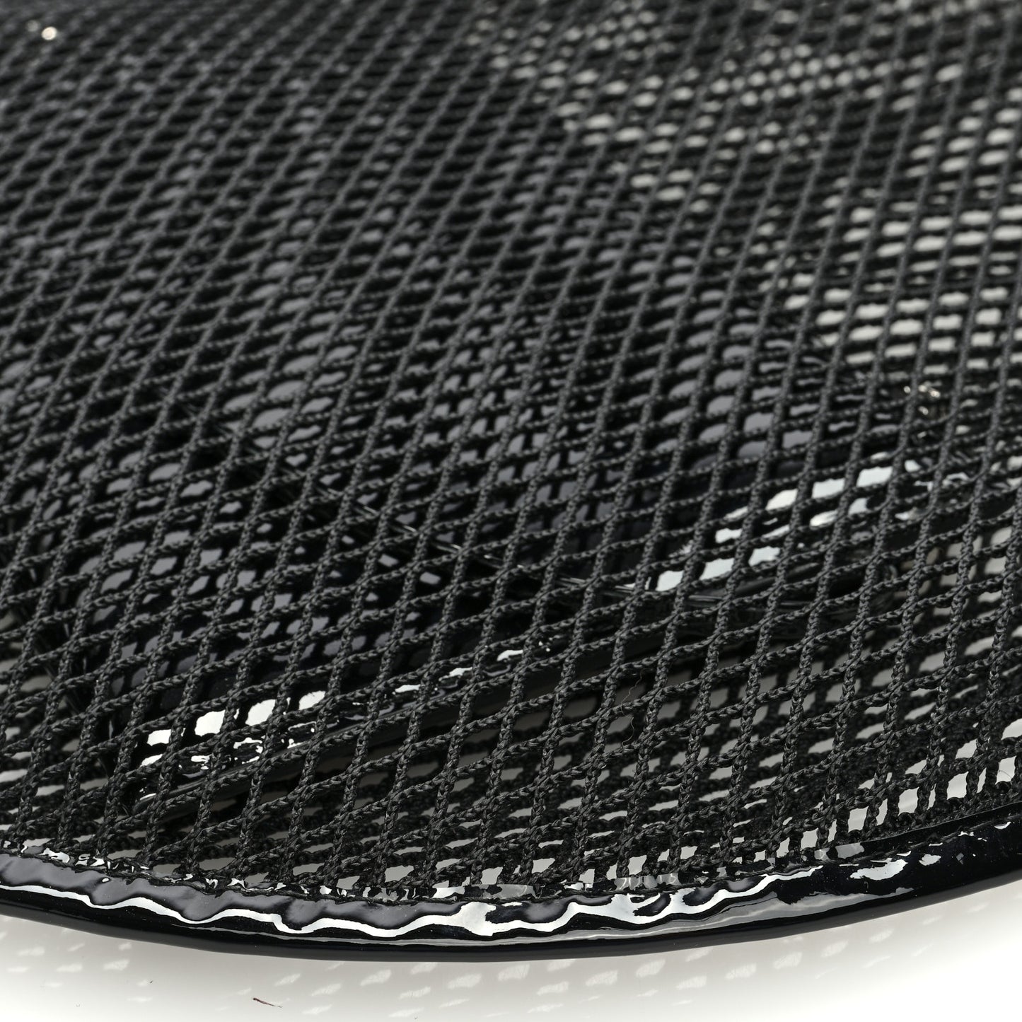 Fishnet Patent Calfskin Medium One Piece Bag Black