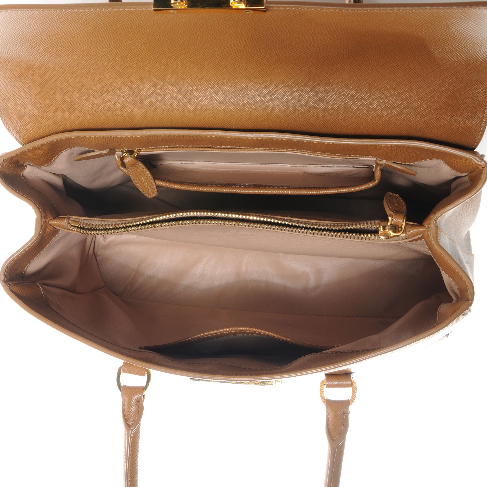 Prada Saffiano Lux Pattina Tote Caramel 5 of 11