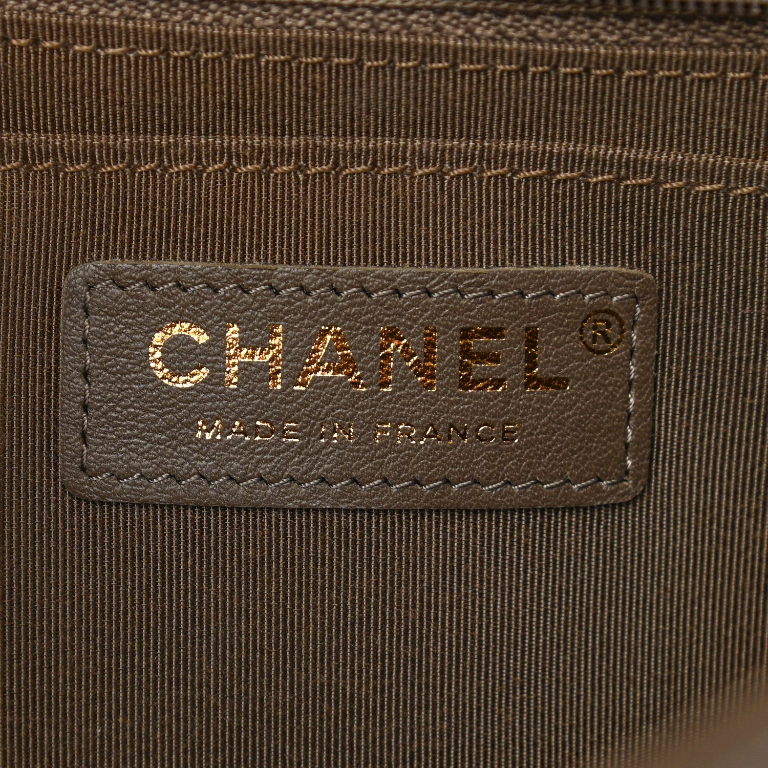 Chanel Calfskin Chevron Quilted Medium Statement Flap Khaki 6 of 11